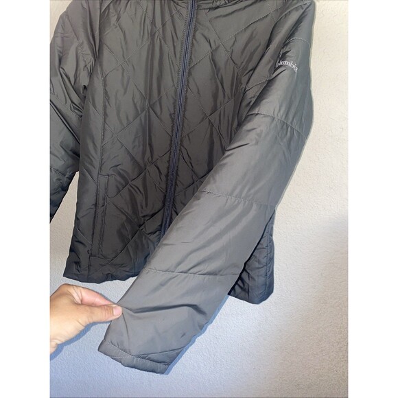 Colombia simply snowy down puffer jacket outdoor winter jacket cozy M Gray Fur - Picture 3 of 9